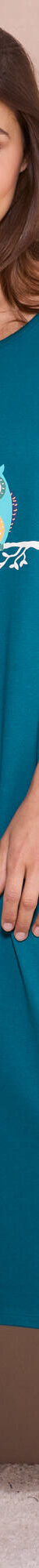 Chemise de nuit longue manches longues motif «hiboux» (vert sapin) Chemise de nuit longue manches longues motif «hiboux» (vert sapin)